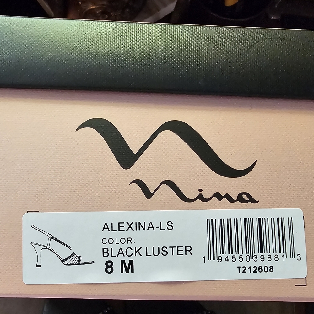 Nina Black Luster Heels for Women.  Ideal for any occasion.